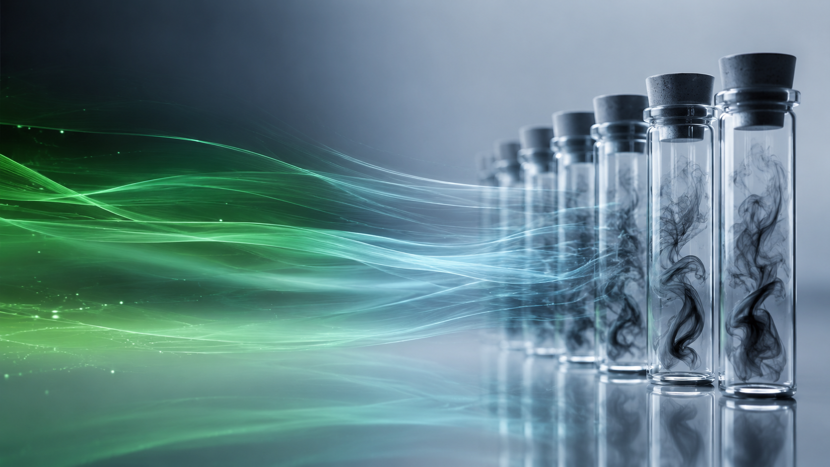 Carbon emission samples being measured and verified into clean, transparent data